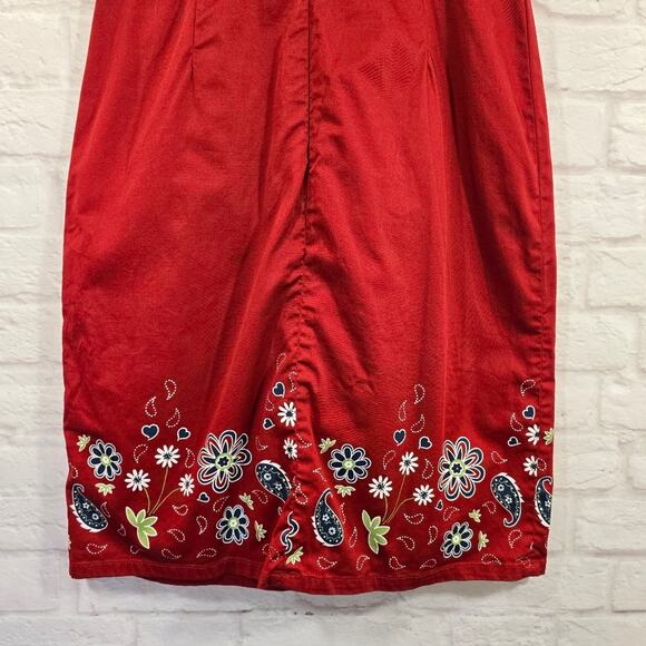 M Aeropostale Vintage Y2K Red Butterfly Floral Print Strap Dress Womens Size 4 - Picture 7 of 8